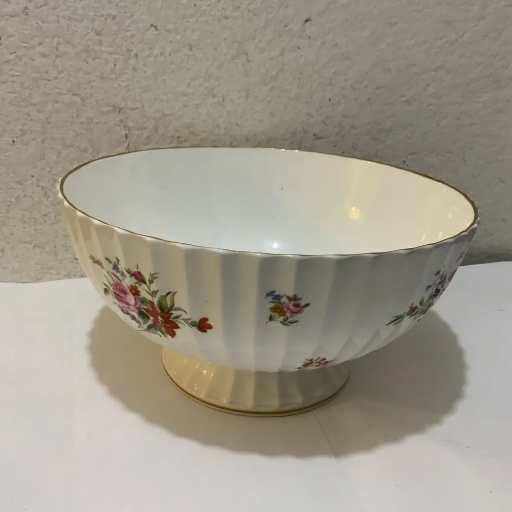 Royal Worcester Witley Garden Centerpiece Large Fruit Bowl Footed Flowers